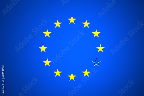 Brexit - EU-Fahne mit fehlendem Stern