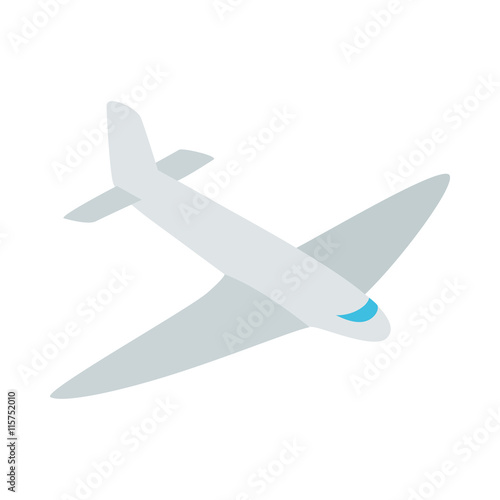 Passenger plane icon in isometric 3d style isolated on white background. Air transport symbol