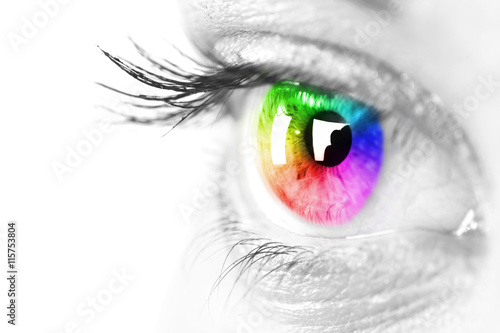 Colorful eye Space for text.