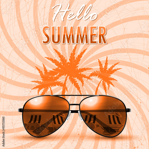 Hello Summer. Summer background/banner. Vector Illustration