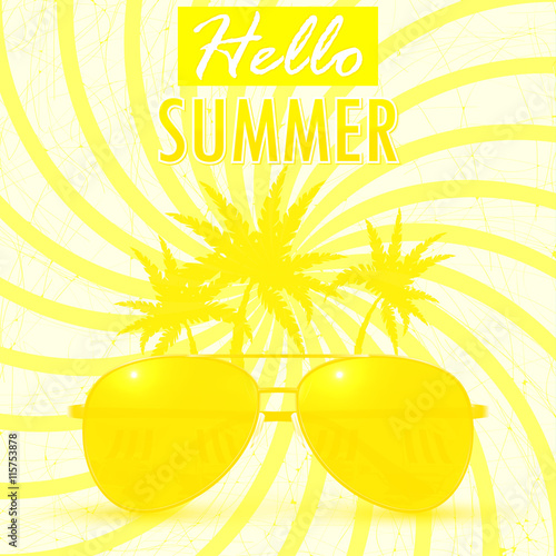 Hello Summer. Summer background/banner. Vector Illustration