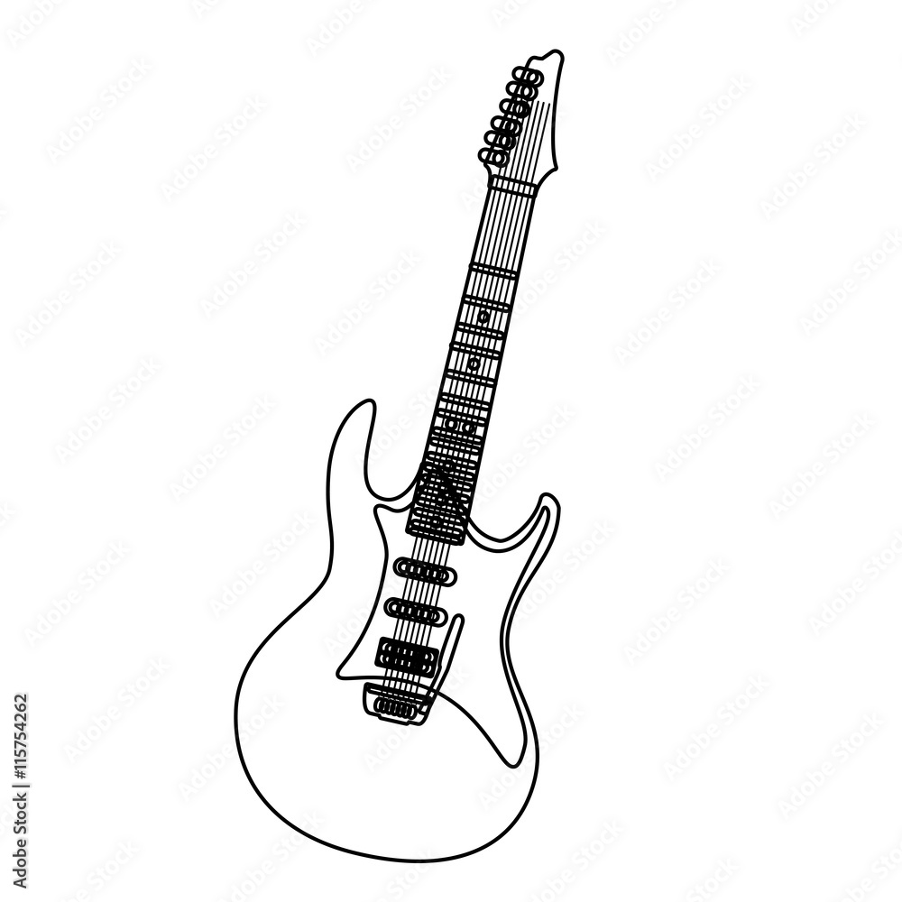 Fototapeta premium Music instrument in black and white , vector illustration graphic.