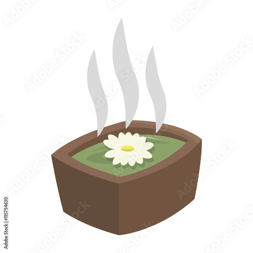 flat design spa hot tub icon vector illustration