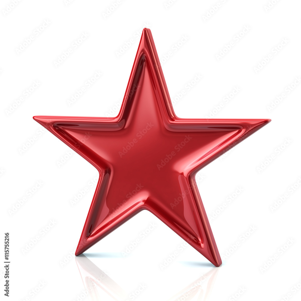 3d illustration of red five-pointed star 3d illustration of red five-pointed star
