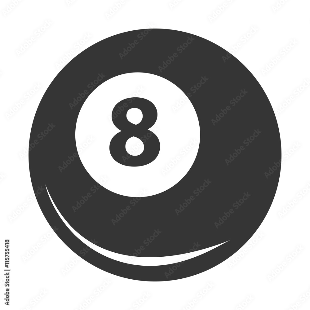 Billiards Sport ball icon in black and white colors, vector illustration. Billiards Sport ball icon in black and white colors, vector illustration.