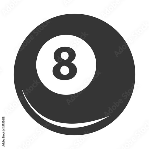 Billiards Sport ball icon in black and white colors, vector illustration.