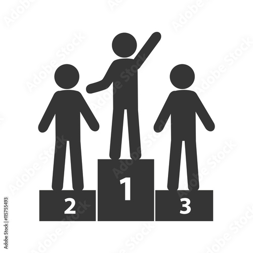 First,second and third  place in black and white colors, vector illustration graphic design.
