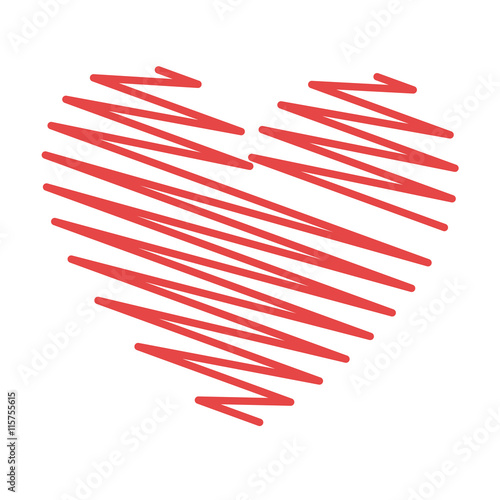 Red heart shape  isolated flat icon vector illustration graphic.