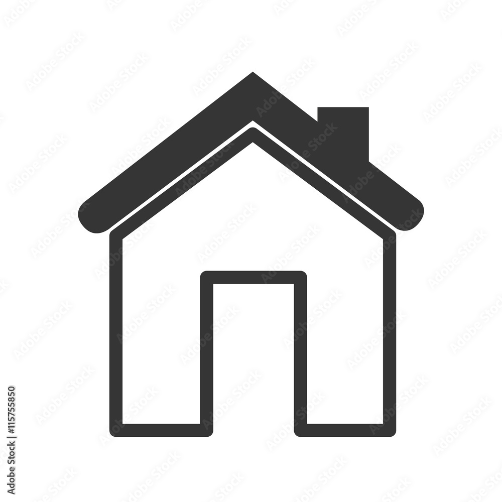 Real estate business icon in black and white colors, vector illustration graphic. Real estate business icon in black and white colors, vector illustration graphic.