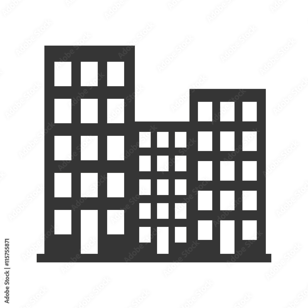 Real estate business icon in black and white colors, vector illustration graphic. Real estate business icon in black and white colors, vector illustration graphic.