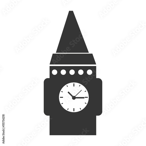 Time and clock isolated flat icon, vector illustration graphic.