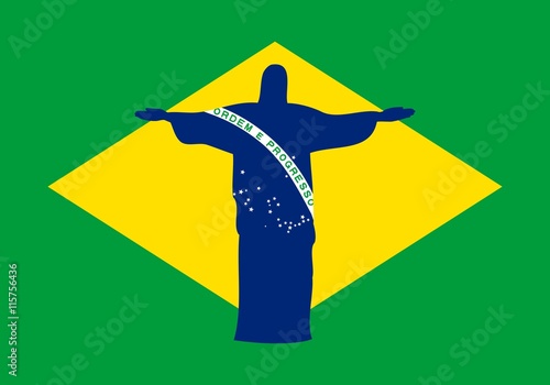 Brasilien Flagge Cristo Redentor