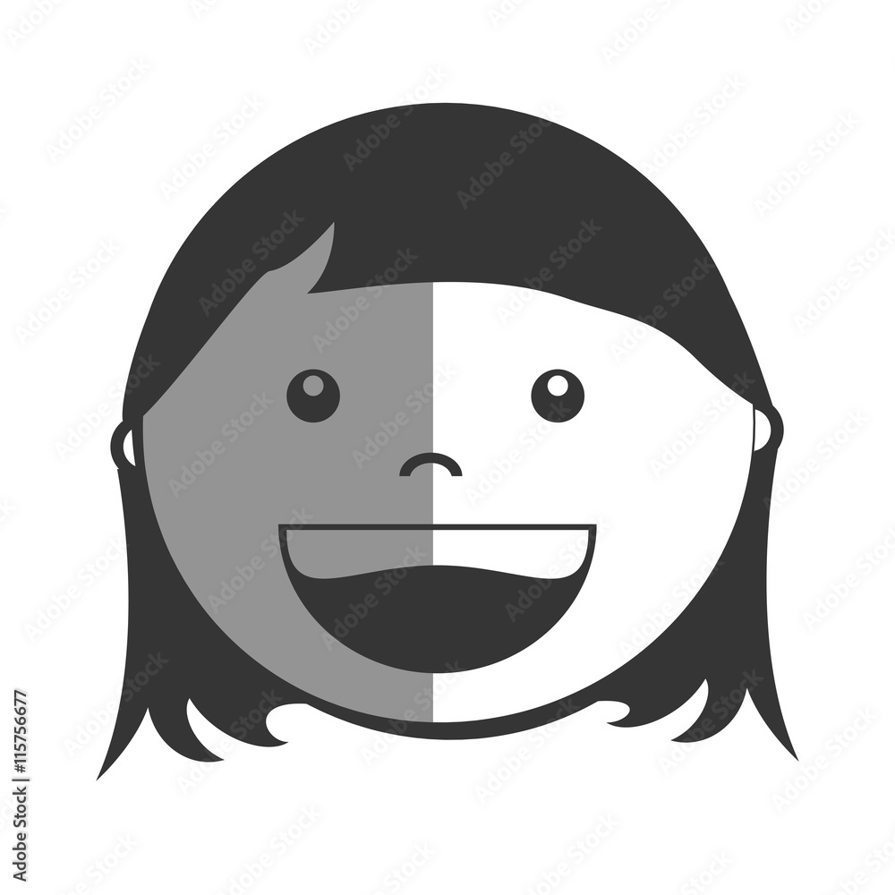 Little girl smiling cartoon design, vector illustration graphic. Little girl smiling cartoon design, vector illustration graphic.
