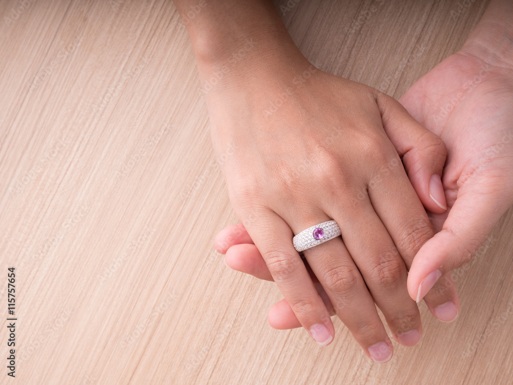 Jewel ring on woman hand Jewel ring on woman hand