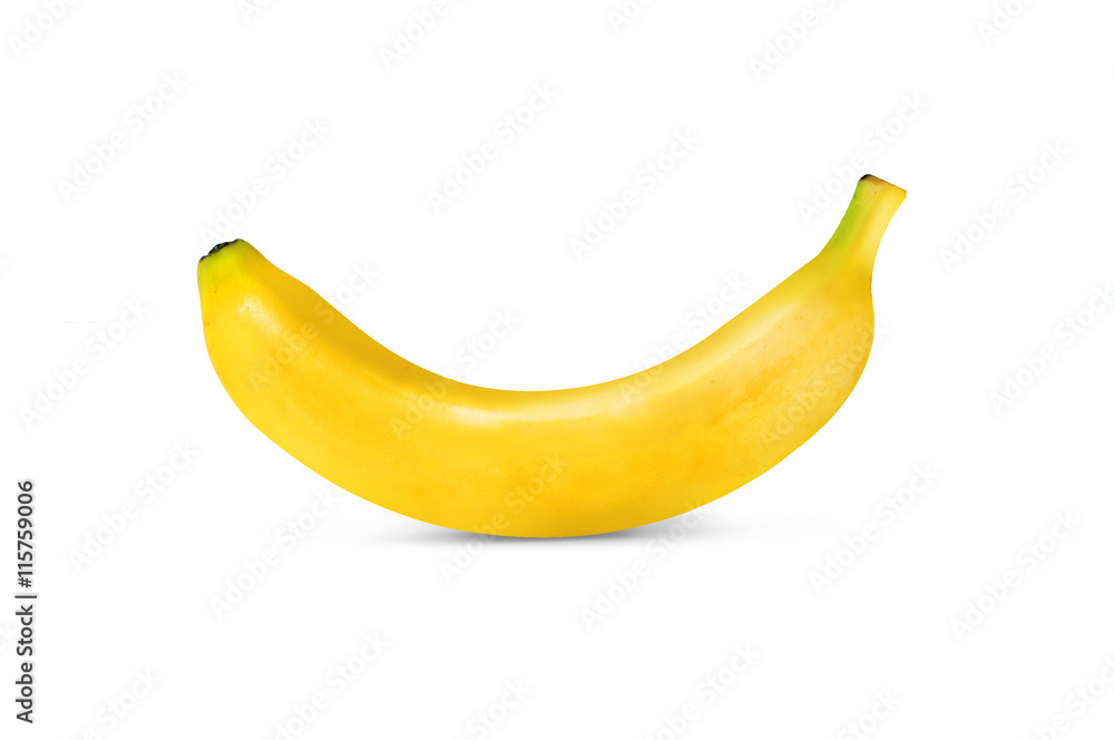 One banana isolated on white background. isolated