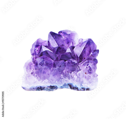 crystal amethyst and white background