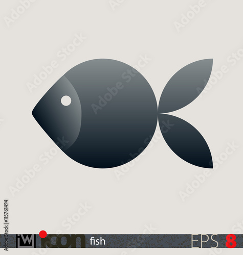 Fish icon. A design for web, logo, t shirt, bag, illustration, ads etc.