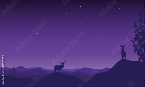 Silhouette of Christmas deer vector
