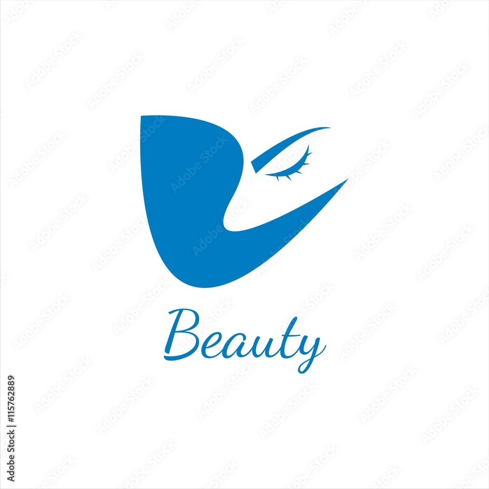 blue abstract salon logo blue abstract salon logo