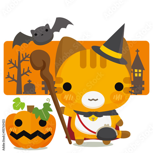 モコモコハロウィン　トラねこさんのハロウィン魔法使いコスチューム
