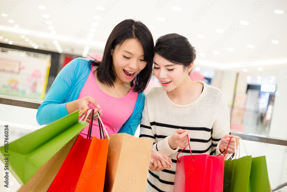 Two Women holding lots of shopping bag Two Women holding lots of shopping bag