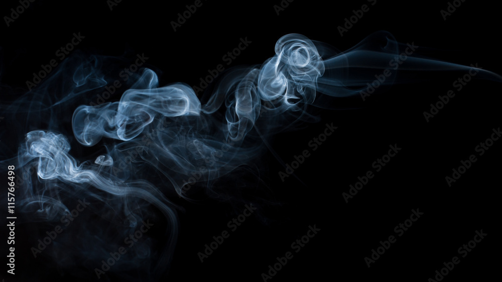 Naklejka premium White smoke on black background