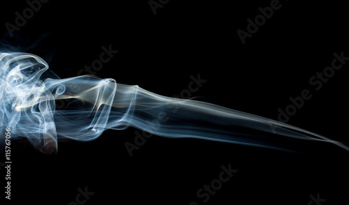 White smoke on black background