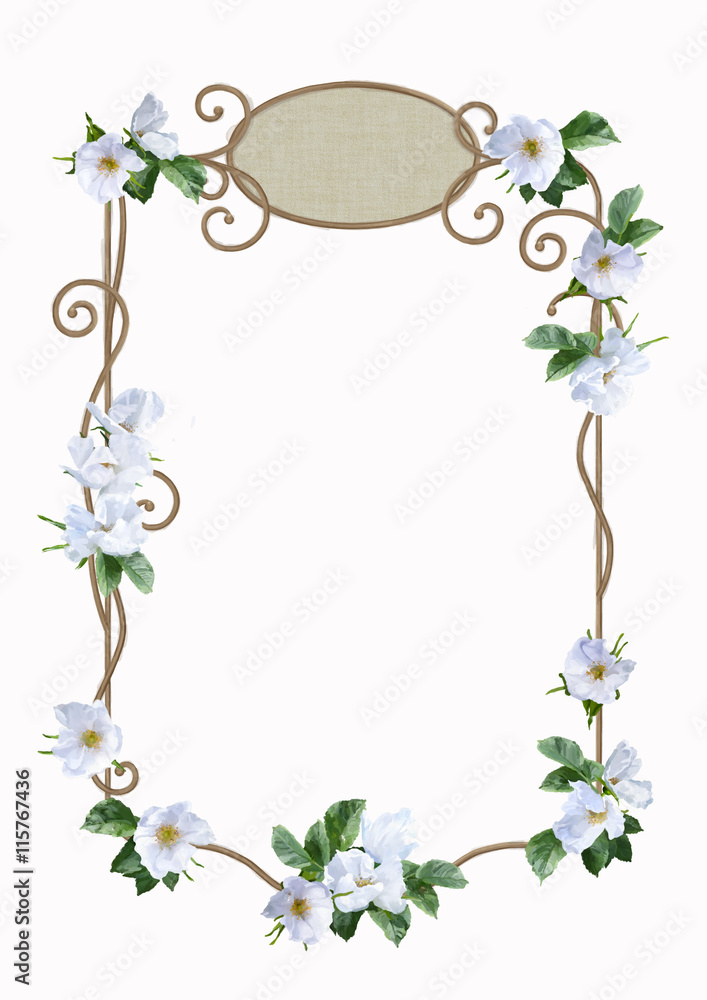 Fototapeta premium Watercolor Flower Frame