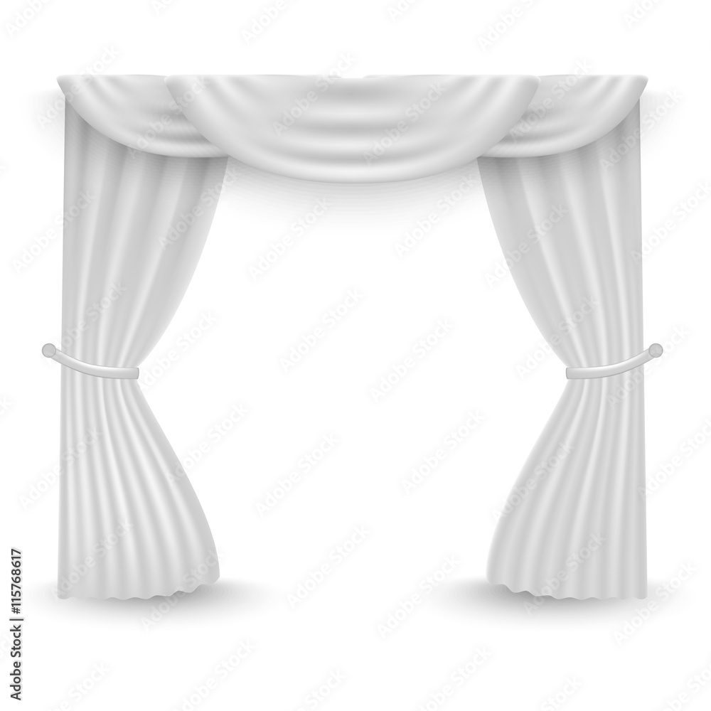 White curtains on a white background. Vector Stock Vector | Adobe Stock