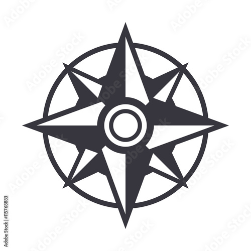Compass Icon Vector. Isolated on white background. Vector