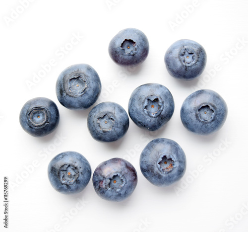 Blueberries (cyanococcus) isolated on white background
