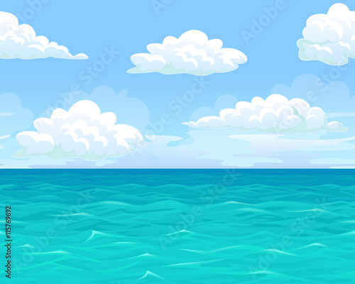 Sea landscape seamless horizontal