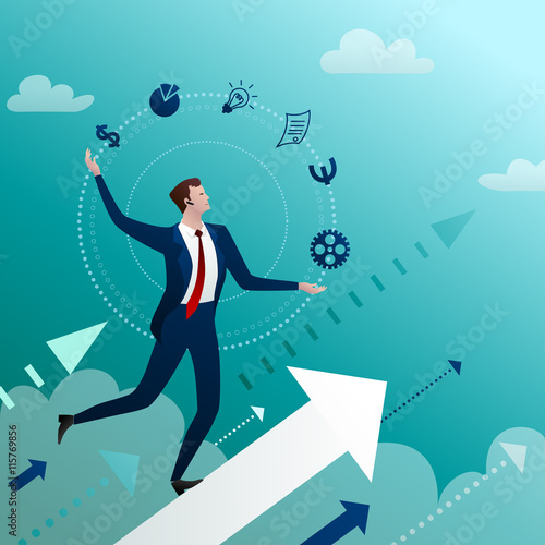 Successful businessman manages the affair