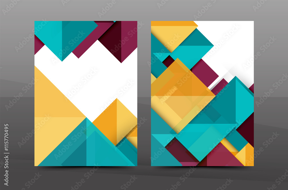 Colorful geometric A4 business print template