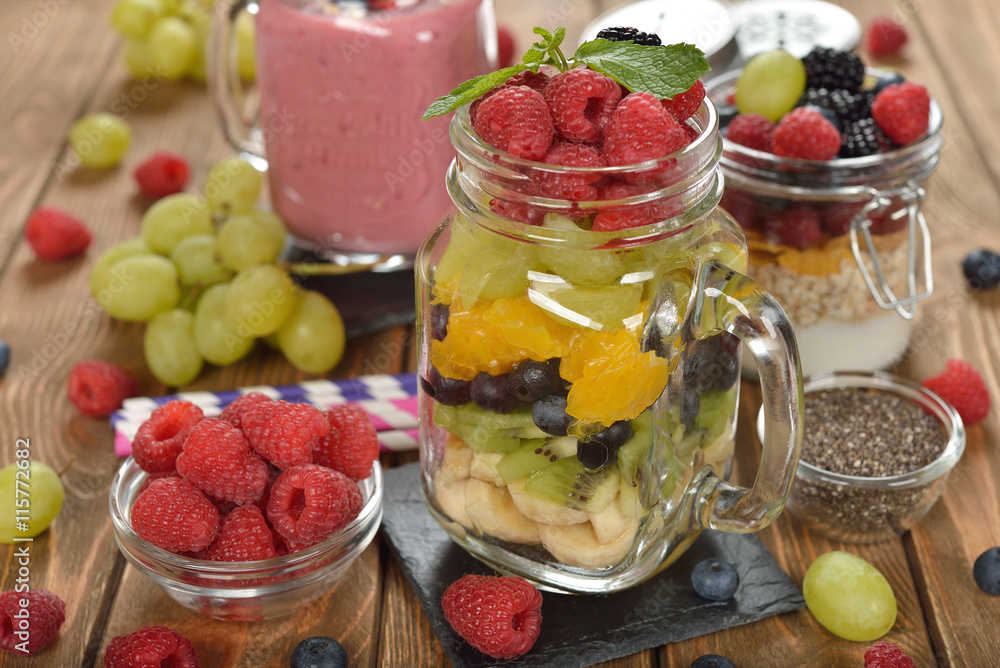 Fruit salad in a jar Fruit salad in a jar