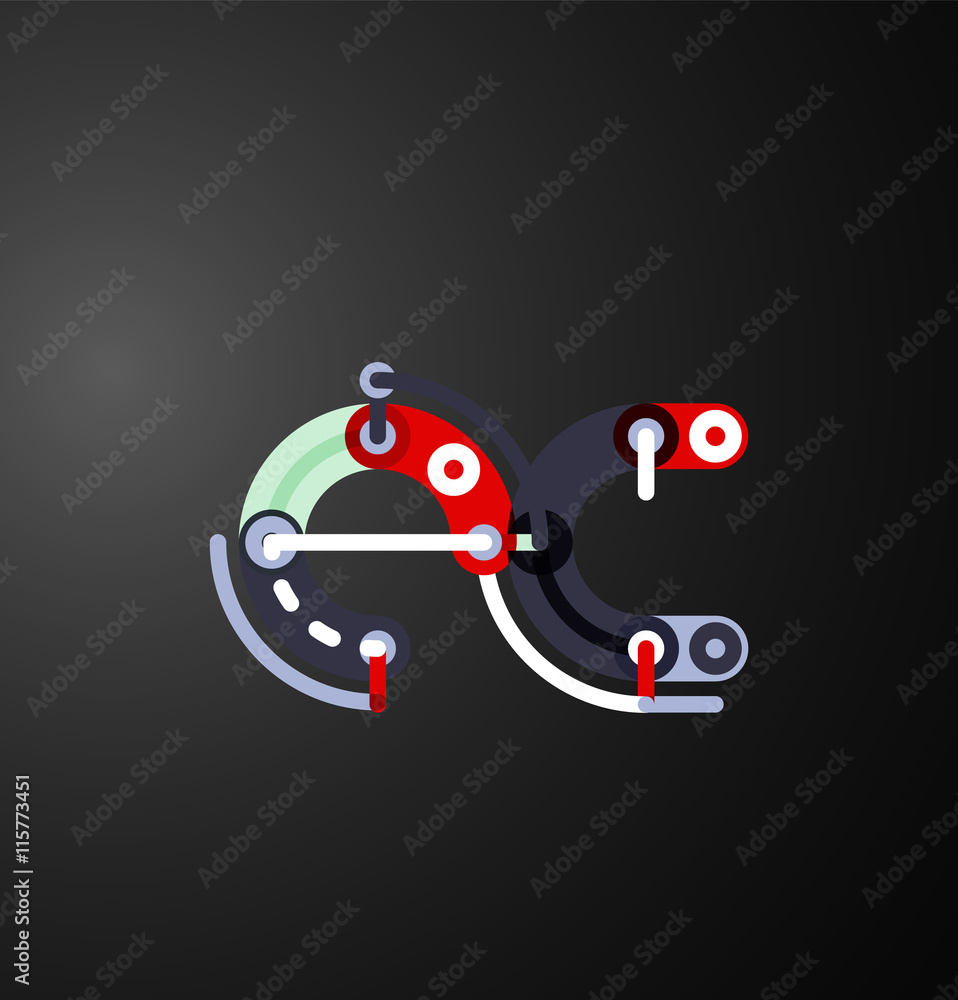 Cartoon linear letters icons Cartoon linear letters icons