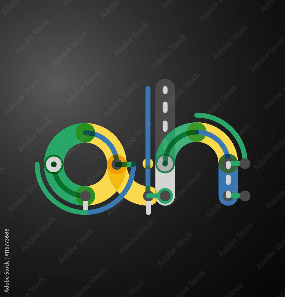 Fototapeta premium Cartoon linear letters icons