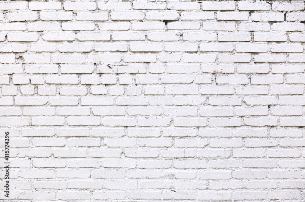 Old white brick wall background. Old white brick wall background.