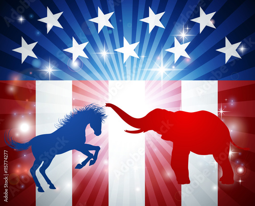 Donkey and elephant concept