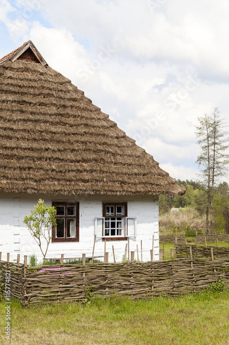 old traditional wooden polish cottage , Kolbuszowa, Krakow photo