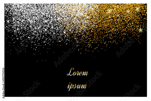 Abstract gold and silver glitter background. Golden sparkles