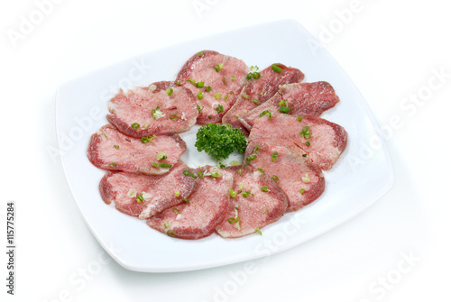 sliced beef tongue, Korean barbecue