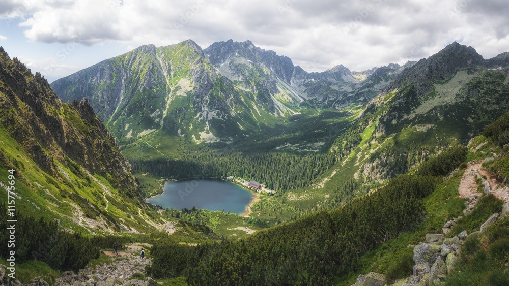 Glacial Lake Popradske Pleso in High Tatras National Park, Slovakia