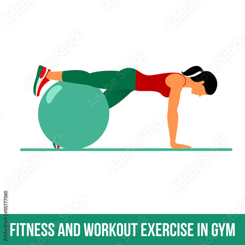Aerobic icons. Ball exercise