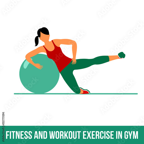 Aerobic icons. Ball exercise