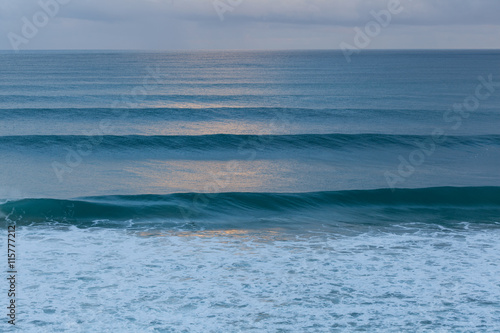 Deep turquoise ocean waves closeup