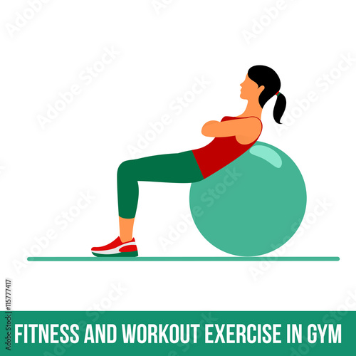 Aerobic icons. Ball exercise