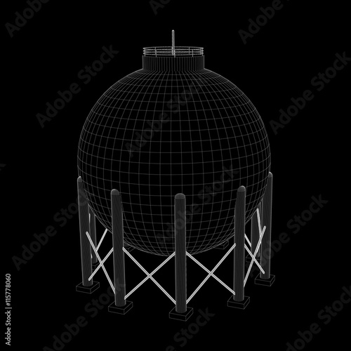 Gas storage tank. 3d isomet...