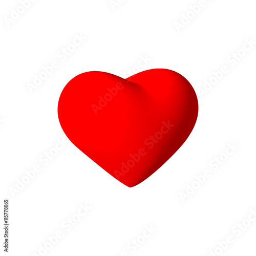 Free Download 3d red heart. Isolated on white background. - GFXLoad