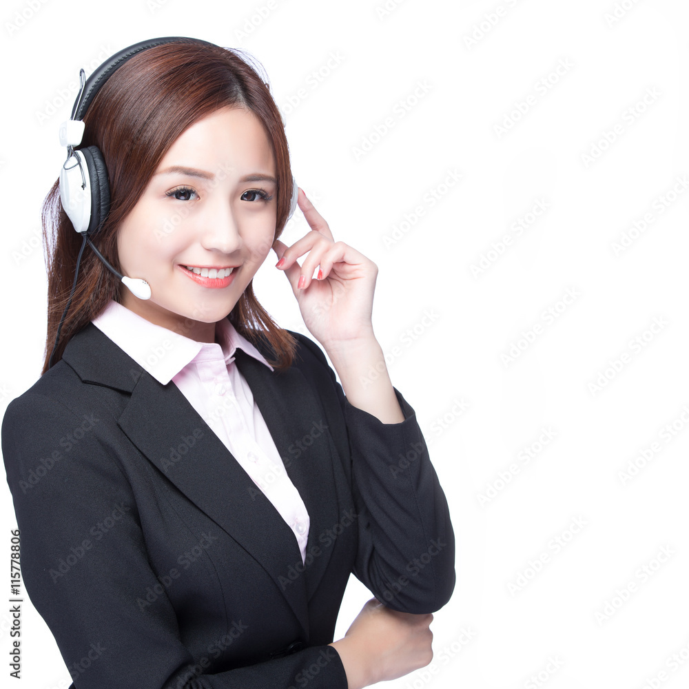 Smiling young woman with headphone Smiling young woman with headphone